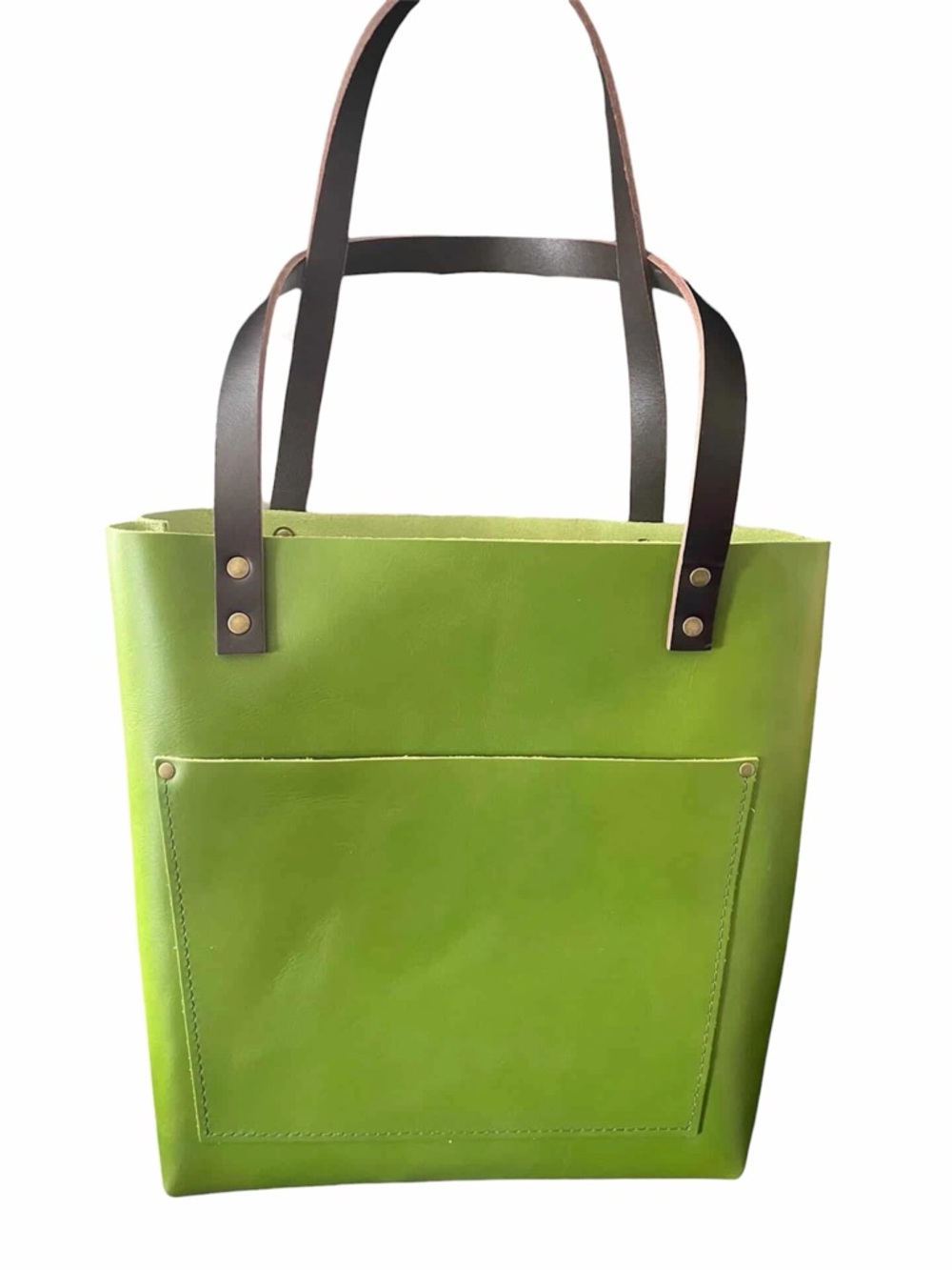 PORTLAND LEATHER Classic Medium Tote Green Apple